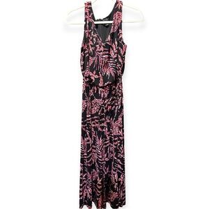 EUC Nicole Miller Black and Pink Floral Dress